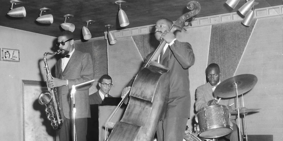 Musicians playing jazz instruments